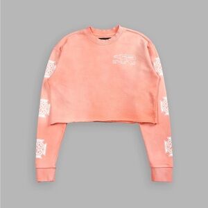 DARC SPORT - NO LIMIT (CROPPED) CREWNECK IN NEON CORAL SUN FADE
